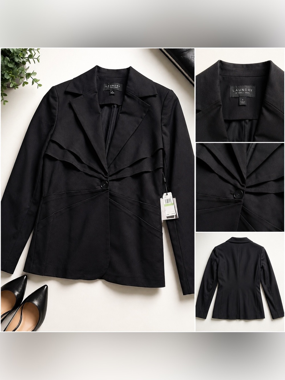 Laundry by Shelli Segal Black Blazer Jacket